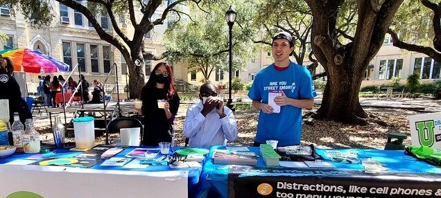 Photo showing students at campus tabling event
